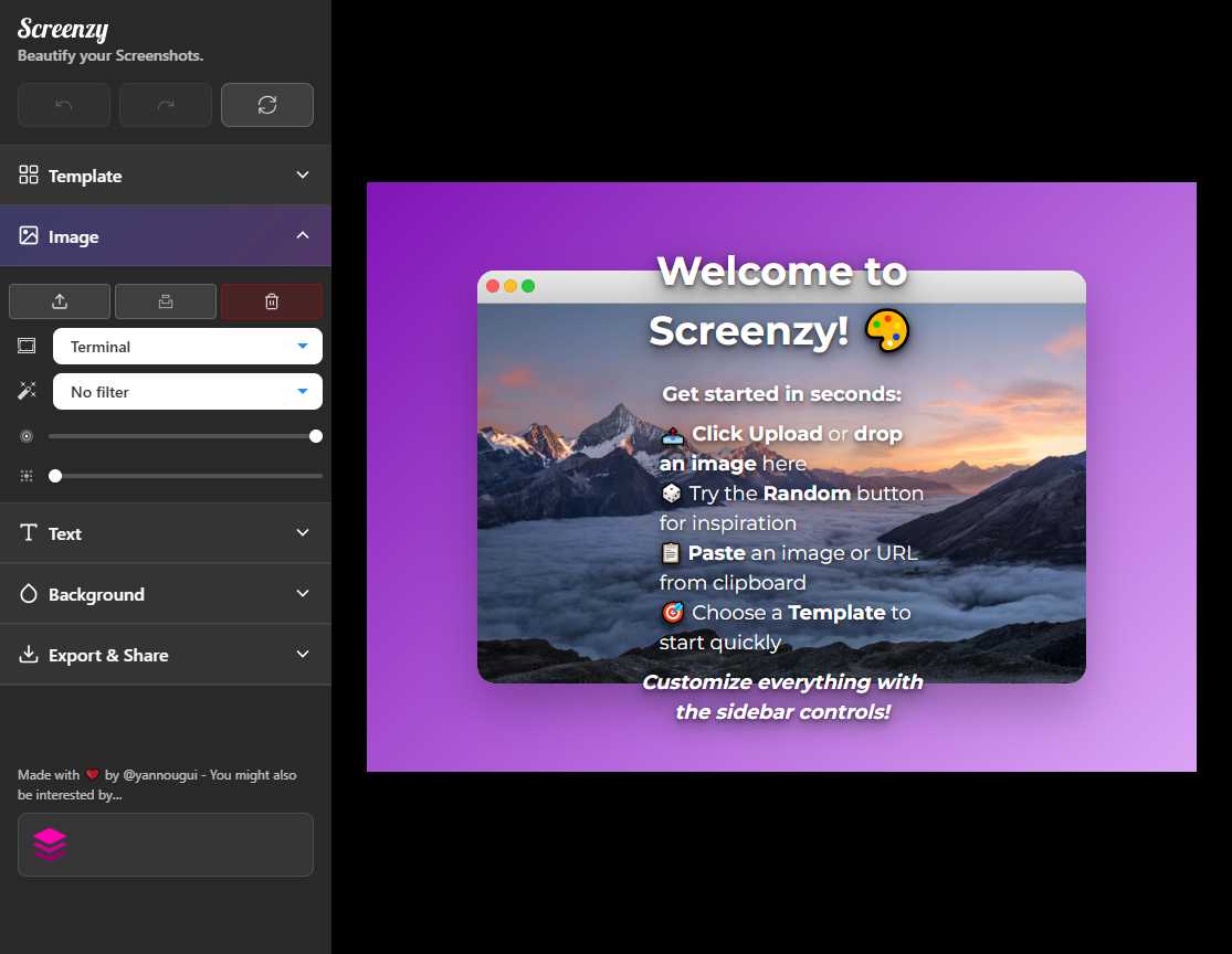 Screenzy 网站截图