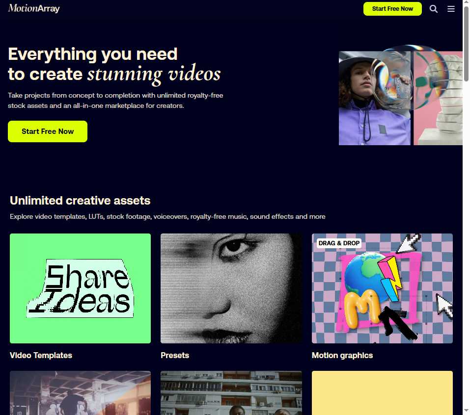 MotionArray 网站截图